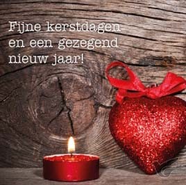 Productafbeelding: voorkant van Kerstkaart waxinelicht met hart fijne
