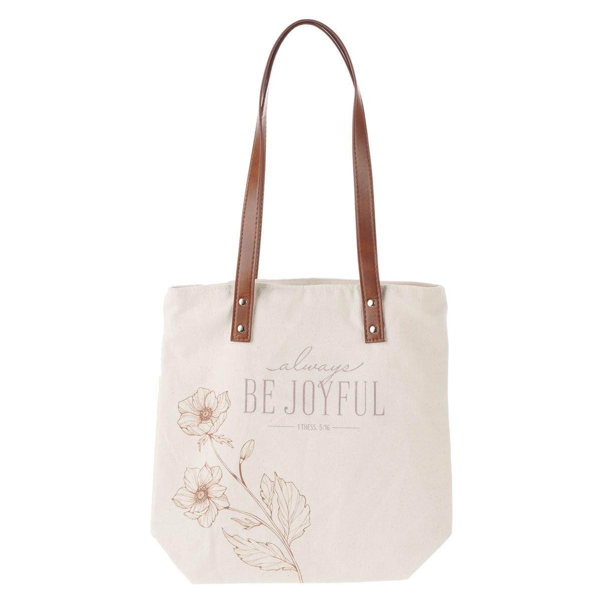 Productafbeelding: voorkant van Be Joyful 1 Thess. 5:16 Tote Bag Canvas