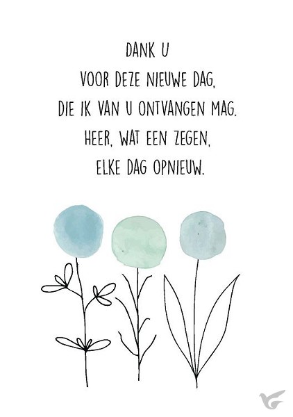 Productafbeelding: voorkant van Wenskaart Dank u voor deze nieuwe dag