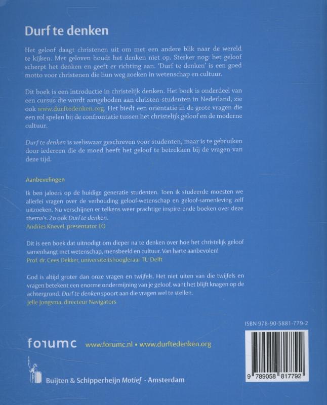 Productafbeelding: achterkant van Durf te denken