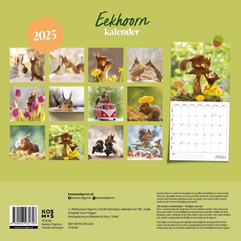 Productafbeelding: achterkant van Eekhoorn kalender 2025