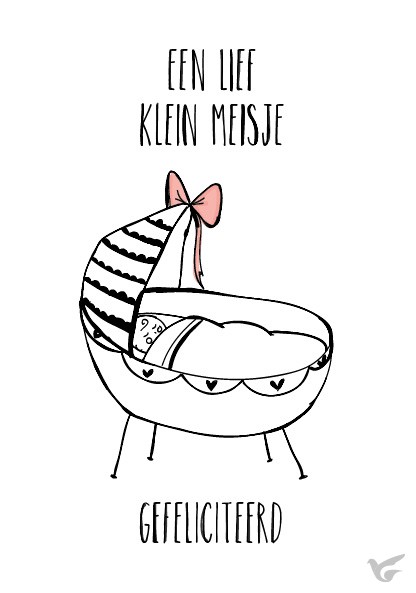 Productafbeelding: voorkant van Wenskaart een lief klein meisje gefelici