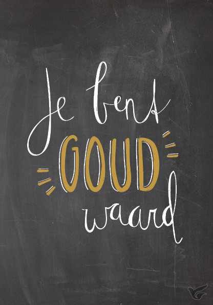 Productafbeelding: voorkant van Wenskaart je bent goud waard