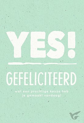 Productafbeelding: voorkant van Wenskaart yes gefeliciteerd