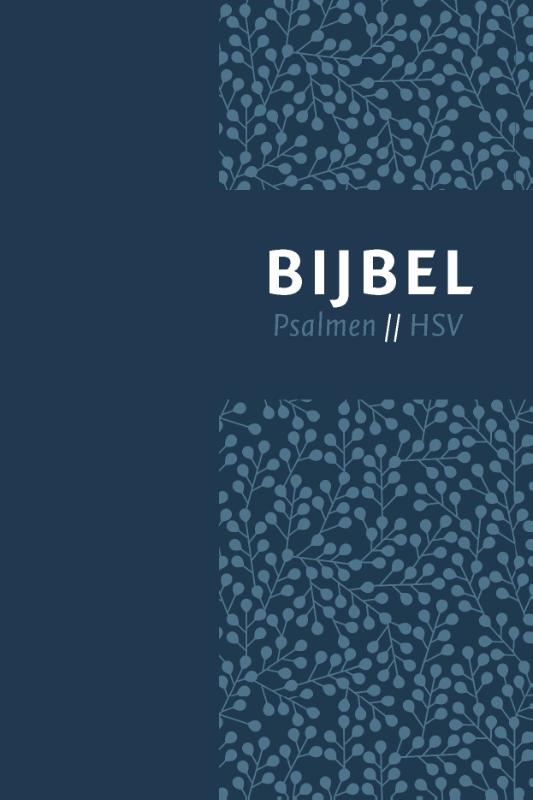 Productafbeelding: voorkant van Bijbel (HSV) met psalmen - blauw leer met zilversnee en duimgrepen