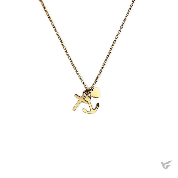 Productafbeelding: voorkant van Ketting bedeltjes geloof hoop liefde gou
