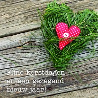 Productafbeelding: voorkant van Kerstkaart hart in gras
