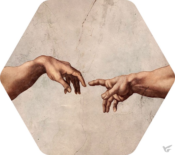 Productafbeelding: voorkant van De schepping van Adam Leonardo daVinci