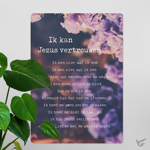 Productafbeelding: voorkant van Interieurbord Ik kan Jezus vertrouwen