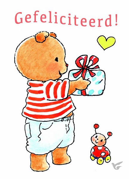 Productafbeelding: voorkant van Ansichtkaart 15x10,5 bobbi gefeliciteerd