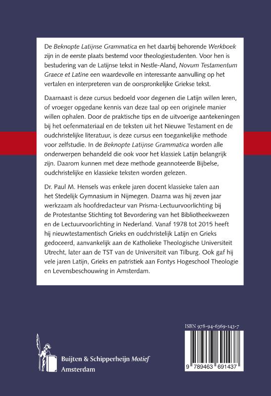 Productafbeelding: achterkant van Beknopte Latijnse Grammatica