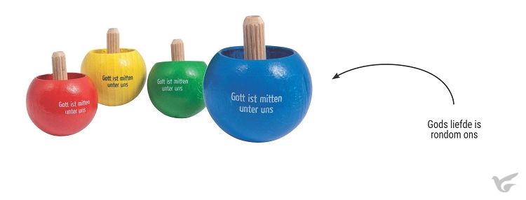 Productafbeelding: voorkant van Houten tolletje Gods liefde is rondom on