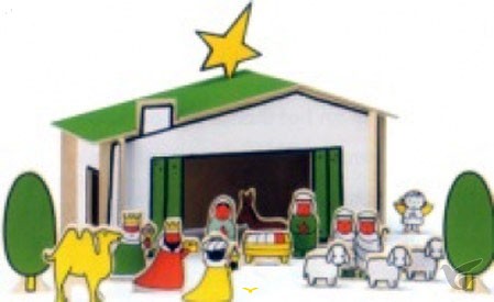 Productafbeelding: voorkant van Kerststal hout
