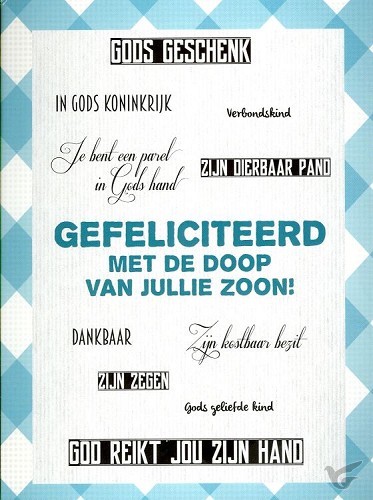Productafbeelding: voorkant van Kaart gefeliciteerd doop jullie zoon