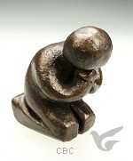 Productafbeelding: voorkant van Beeld  3b danken 10cm brons