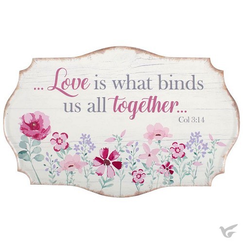 Productafbeelding: voorkant van Metalen wandschild love is what