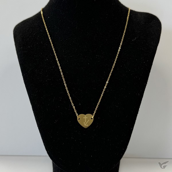 Productafbeelding: voorkant van Ketting hartje goud geloof hoop liefde