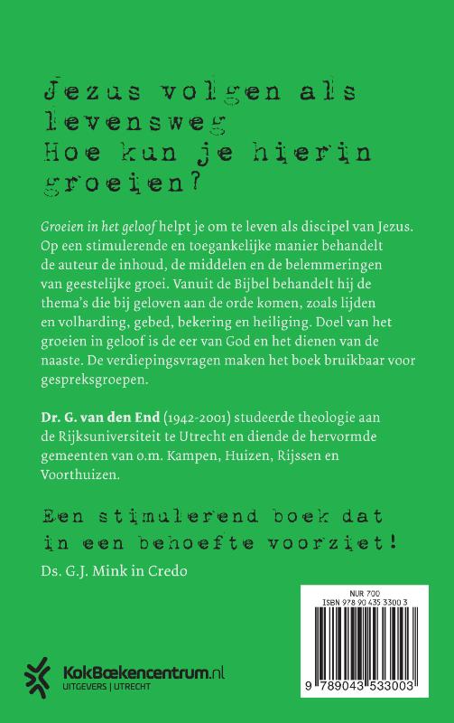 Productafbeelding: achterkant van Groeien in het geloof