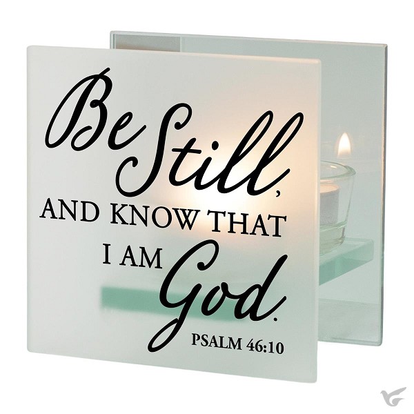 Productafbeelding: voorkant van Tealightholder Be still and know