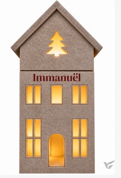 Productafbeelding: voorkant van Felt House with light Immanuel 28cm