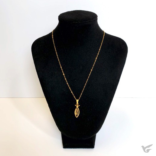 Productafbeelding: voorkant van Ketting visje Jesus goud