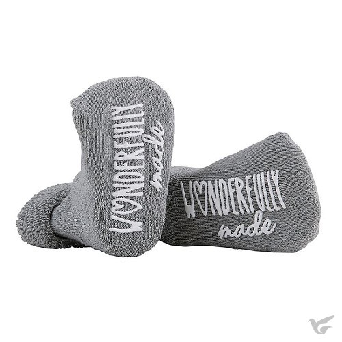 Productafbeelding: voorkant van Baby socks wonderfully made grey