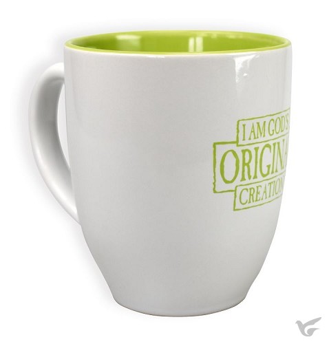 Productafbeelding: voorkant van Mok wit/groen I am God''s original creat