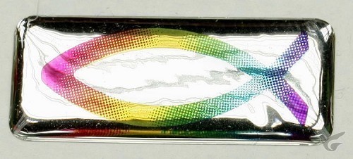 Productafbeelding: voorkant van Sticker 3d vis meerkleurig