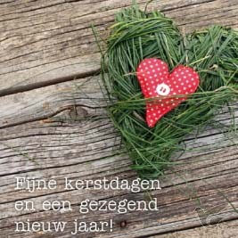 Productafbeelding: voorkant van Kerstkaart hart fijne kerstdagen en een