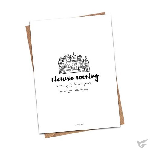 Productafbeelding: voorkant van Ruth 1:16 (huizen zwart-wit)