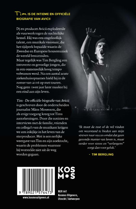 Productafbeelding: achterkant van Tim - De officiële biografie van Avicii