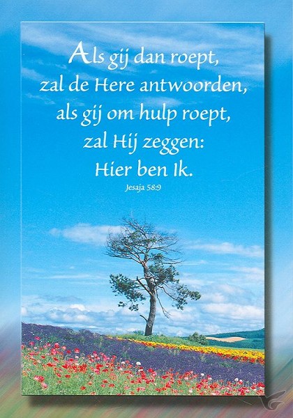 Productafbeelding: voorkant van Wenskaart jesaja 58:9