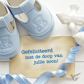 Productafbeelding: voorkant van Kaart gefeliciteerd met de doop zoon