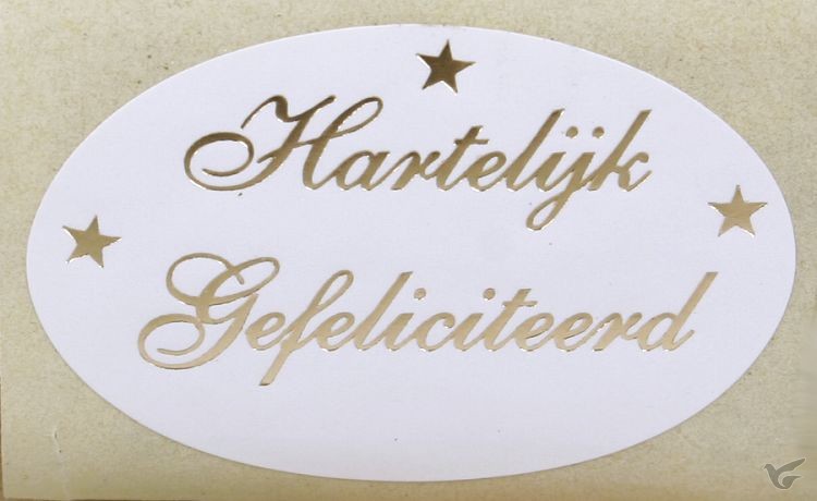 Productafbeelding: voorkant van Stickerrol 500 hart gef goud op wit