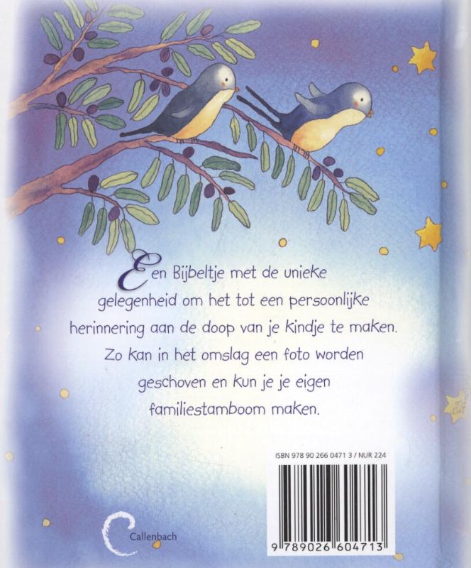 Productafbeelding: achterkant van Je eigen doopbijbel (blauwe ed)