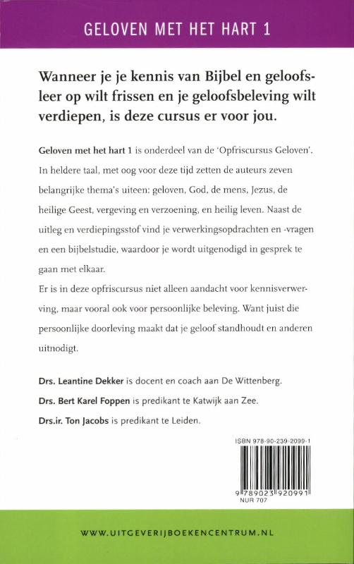 Productafbeelding: achterkant van Geloven met het hart 1