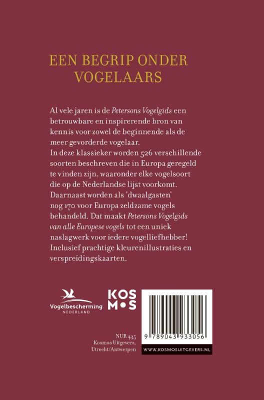 Productafbeelding: achterkant van Petersons vogelgids van alle Europese vogels