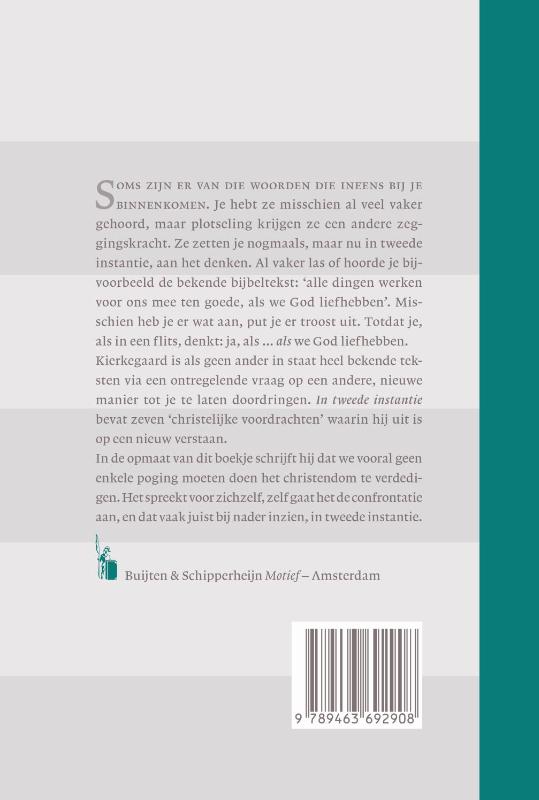 Productafbeelding: achterkant van In tweede instantie