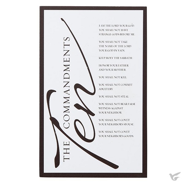 Productafbeelding: voorkant van Ten commandments plaque wood 9,5x15cm