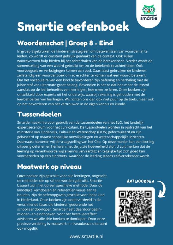 Productafbeelding: achterkant van Woordenschat groep 8 - eind