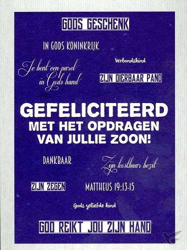 Productafbeelding: voorkant van Kaart gefeliciteerd opdragen zoon