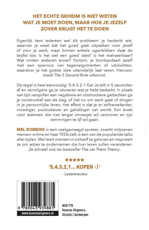 Productafbeelding: achterkant van The 5 Second Rule - Nederlandse editie