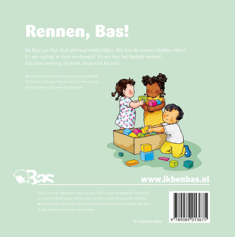 Productafbeelding: achterkant van Rennen, Bas!