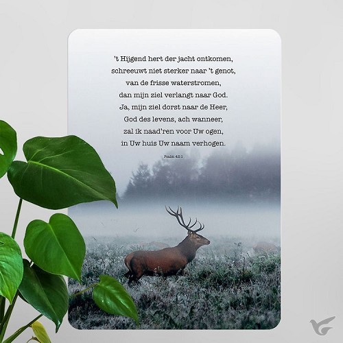 Productafbeelding: voorkant van Interieurbord A4 t Hijgend hert Ps 42