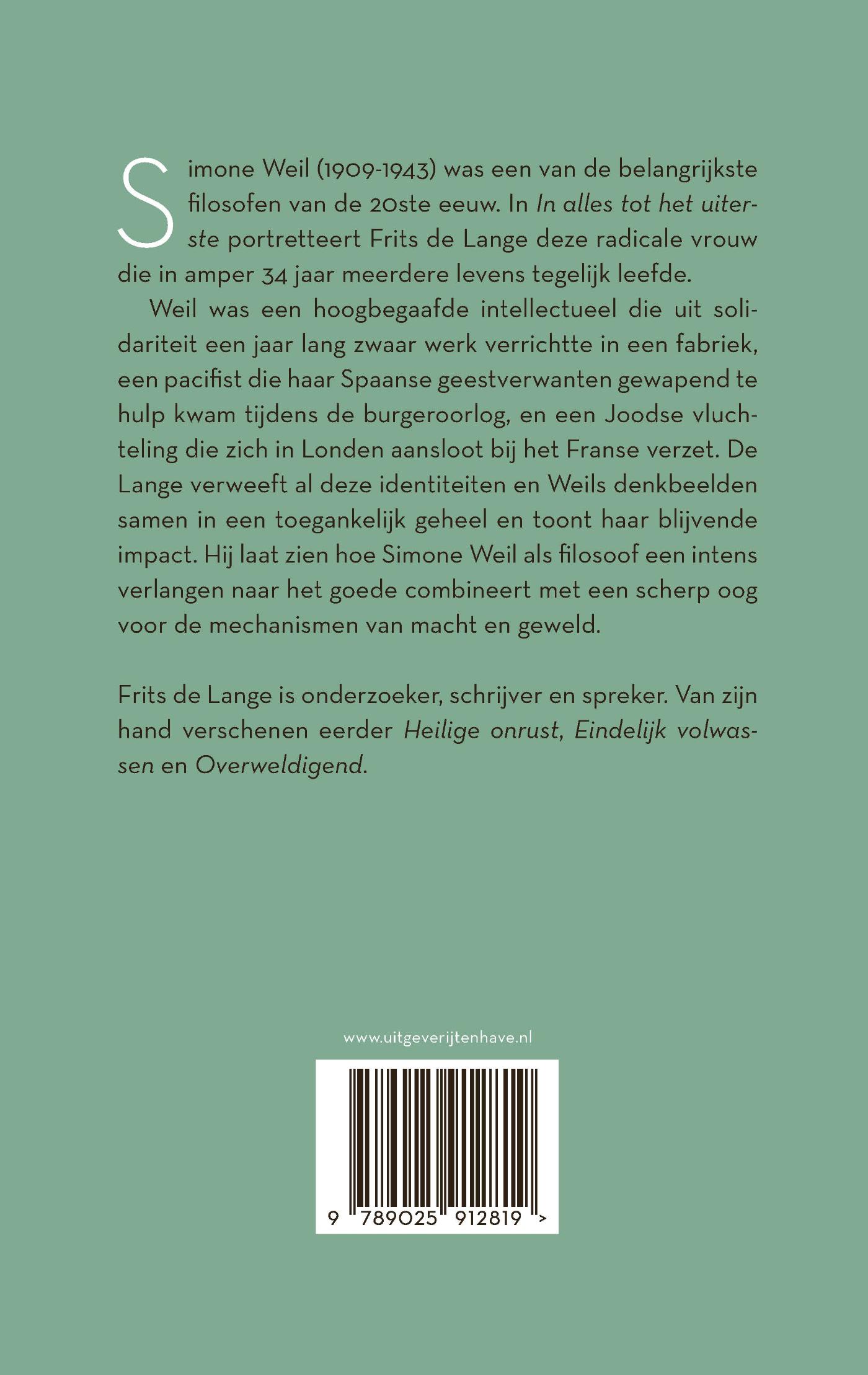 Productafbeelding: achterkant van In alles tot het uiterste