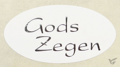 Productafbeelding: voorkant van Stickerrol 500 Gods zegen zilver op wit