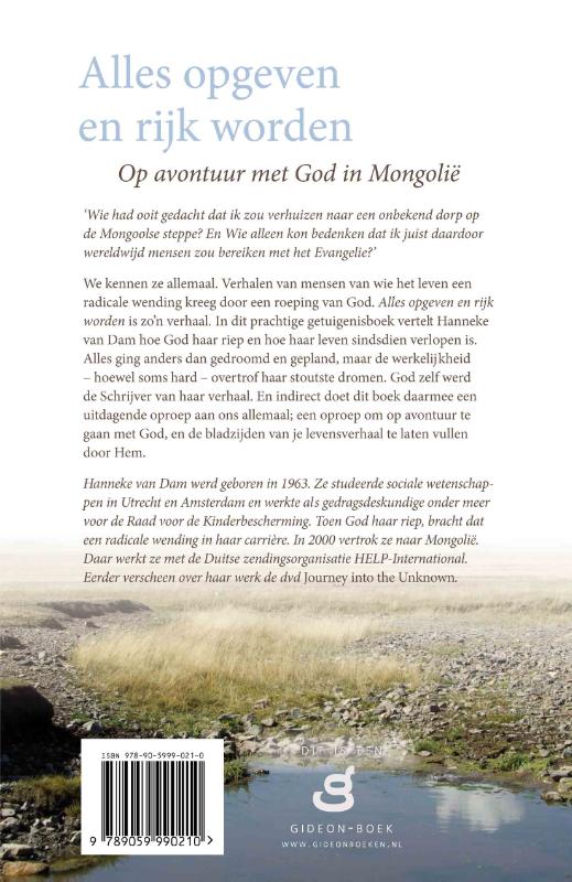 Productafbeelding: achterkant van Alles opgeven en rijk worden