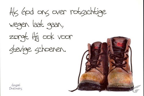 Productafbeelding: voorkant van Prentbriefkaart als God ons over rots...