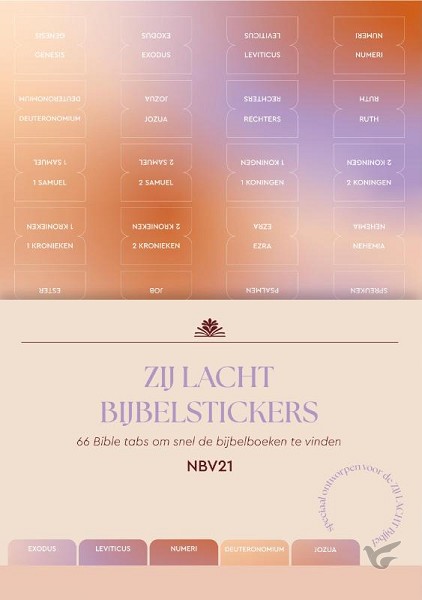 Productafbeelding: voorkant van Zij Lacht bijbelstickers NBV21