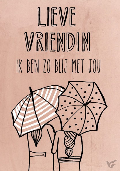 Productafbeelding: voorkant van Wenskaart lieve vriendin ik ben zo blij